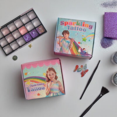 247Goods® - Glitter Tattoo Set - 6 Lijm Sticker Vellen - 10 Glitter Kleuren